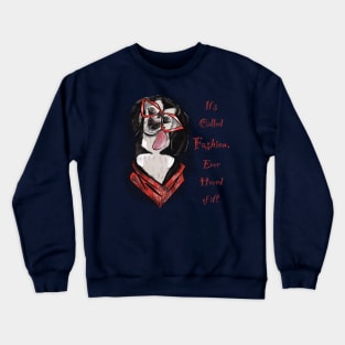 Fancy Black Dog In Red Glasses Crewneck Sweatshirt